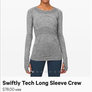 Lululemon Swiftly Tech long sleeve crew
